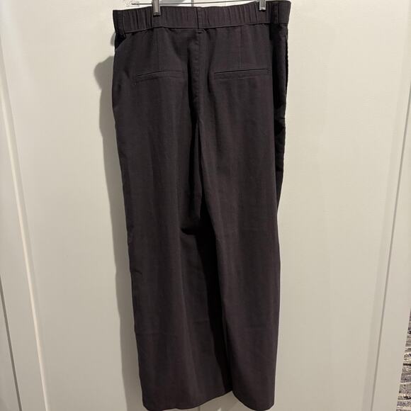 Abercrombie & Fitch Pants Womens Large Long Gray Herringbone Wide Leg Pleated - Picture 7 of 13